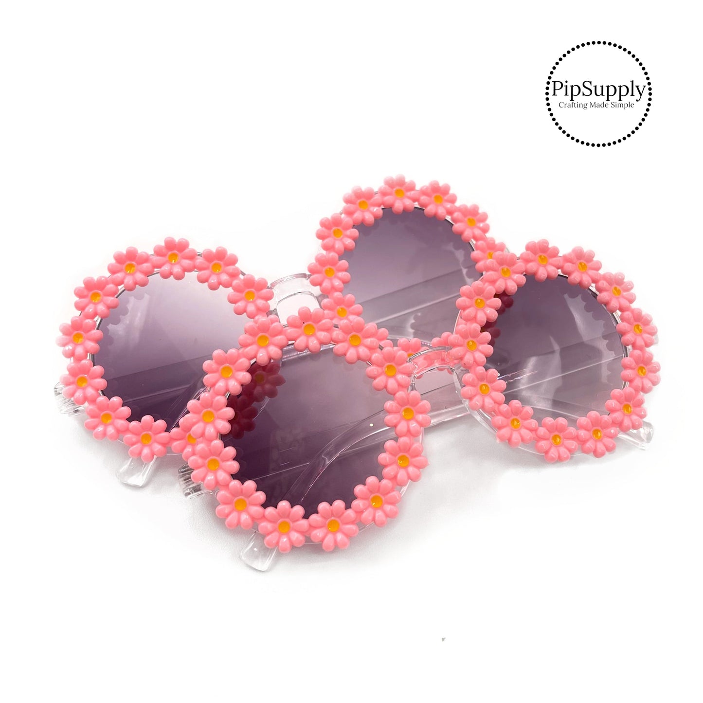 Coral Pink Daisy Kid Sunglasses