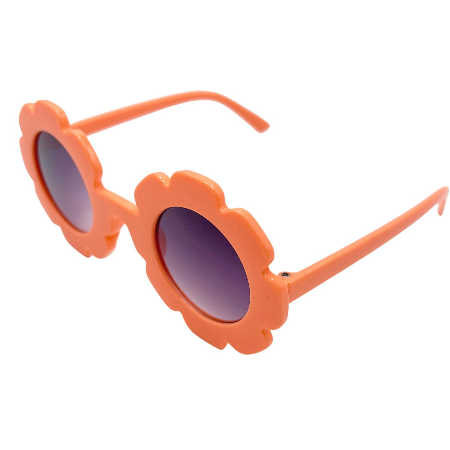 Peach Solid Flower Kid Sunglasses